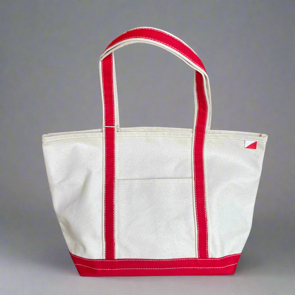 Large Embroidered Tote Bag - Red