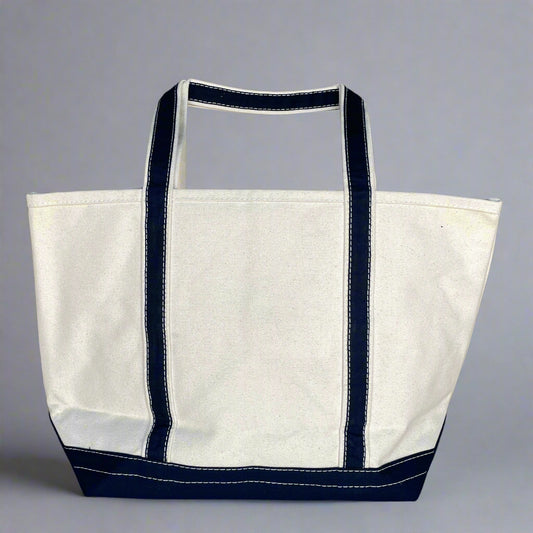 Medium Embroidered Tote Bag - Navy