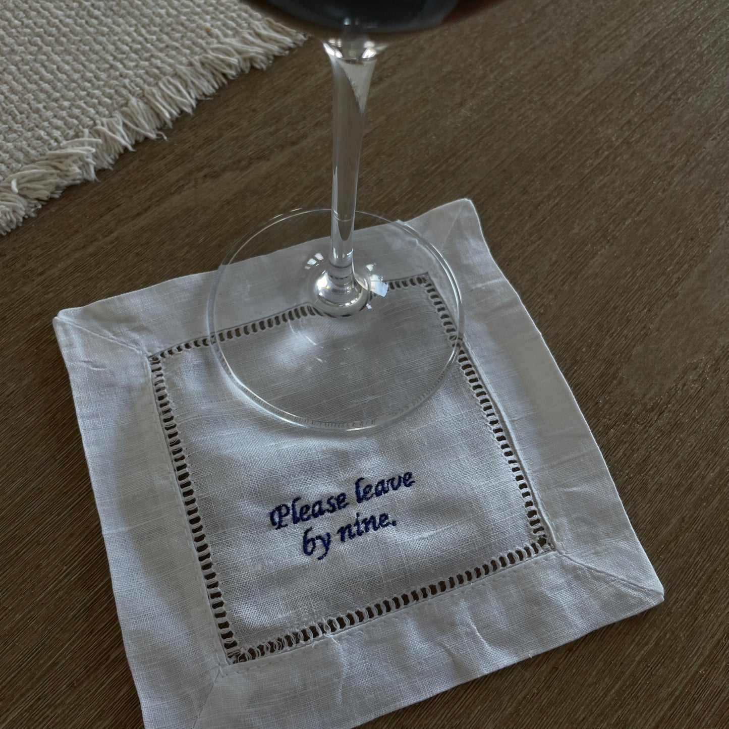 "Please Leave By Nine." Cocktail Napkins